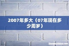 07年现在多少周岁 2007年多大