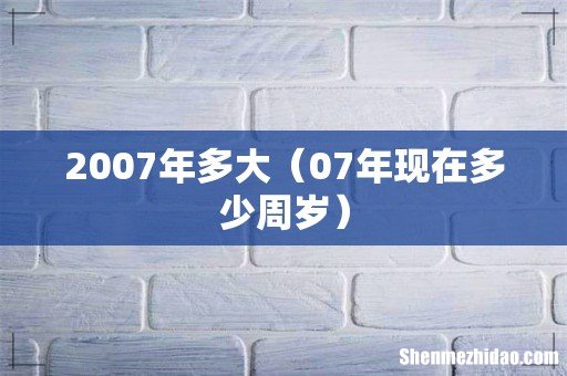 07年现在多少周岁 2007年多大