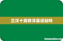 兰汉十高铁洋县设站吗