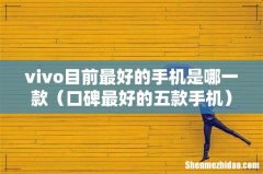 口碑最好的五款手机 vivo目前最好的手机是哪一款