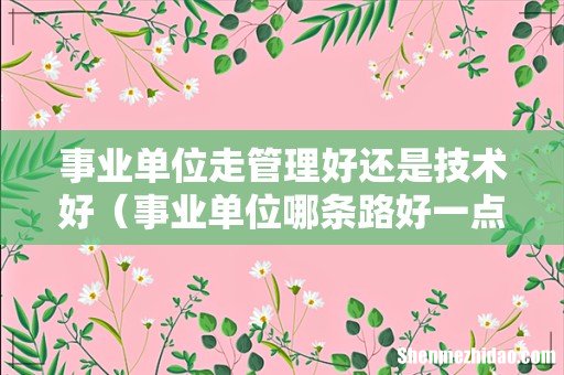 事业单位哪条路好一点 事业单位走管理好还是技术好
