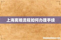 上海离婚流程如何办理手续