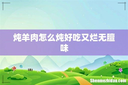 炖羊肉怎么炖好吃又烂无膻味