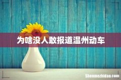 为啥没人敢报道温州动车