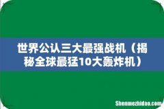 揭秘全球最猛10大轰炸机 世界公认三大最强战机