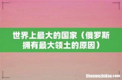 俄罗斯拥有最大领土的原因 世界上最大的国家
