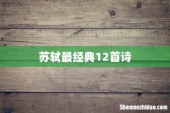 苏轼最经典12首诗