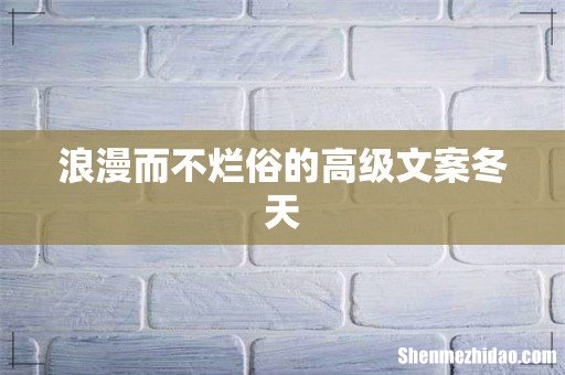 浪漫而不烂俗的高级文案冬天