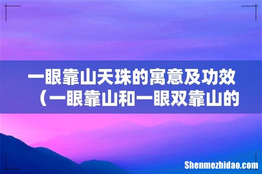 一眼靠山和一眼双靠山的区别 一眼靠山天珠的寓意及功效