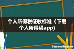 个人所得税征收标准（下载个人所得税app)