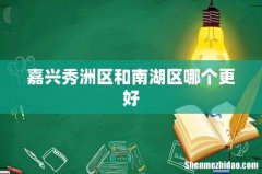 嘉兴秀洲区和南湖区哪个更好