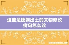 这些是唐朝出土的文物修改病句怎么改
