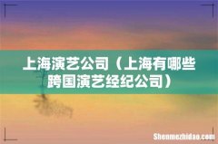 上海有哪些跨国演艺经纪公司 上海演艺公司
