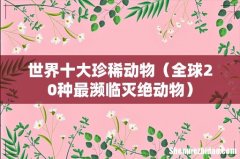 全球20种最濒临灭绝动物 世界十大珍稀动物
