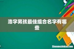 浩字男孩最佳组合名字有哪些