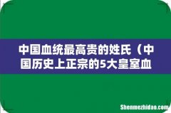 中国历史上正宗的5大皇室血统姓氏 中国血统最高贵的姓氏