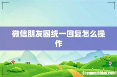 微信朋友圈统一回复怎么操作
