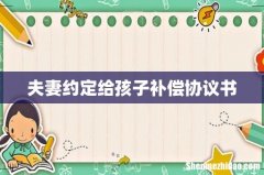 夫妻约定给孩子补偿协议书