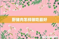 野猪肉怎样做吃最好
