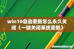 一键关闭系统更新 win10自动更新怎么永久关闭