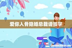 爱你入骨隐婚总裁请签字
