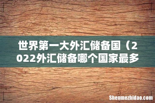 2022外汇储备哪个国家最多 世界第一大外汇储备国