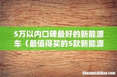 最值得买的5款新能源车型 5万以内口碑最好的新能源车