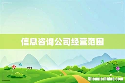 信息咨询公司经营范围