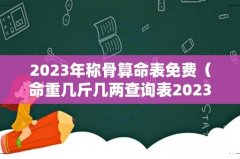 命重几斤几两查询表2023 2023年称骨算命表免费