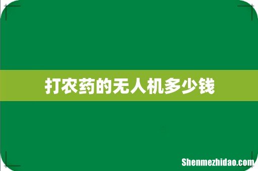 打农药的无人机多少钱