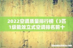 3匹1级能效立式空调排名前十名 2022空调质量排行榜