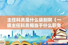 一级主任科员相当于什么职务 主任科员是什么级别啊