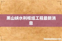 黑山峡水利枢纽工程最新消息