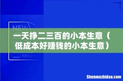 低成本好赚钱的小本生意 一天挣二三百的小本生意
