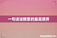 一句话诠释爱的最高境界