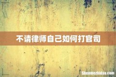 不请律师自己如何打官司