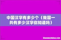 我国一共有多少汉字你知道吗 中国汉字有多少个