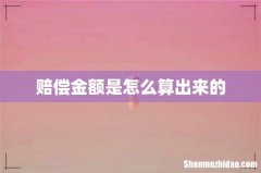 赔偿金额是怎么算出来的