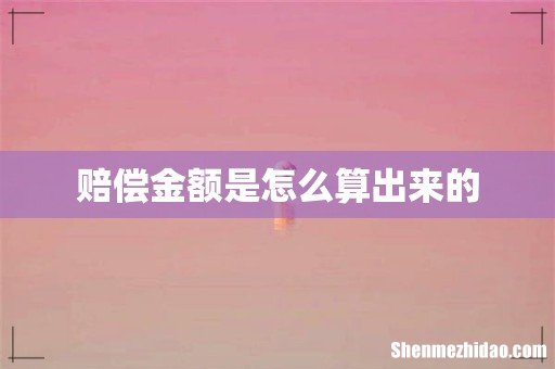 赔偿金额是怎么算出来的