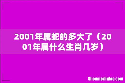 2001年属什么生肖几岁 2001年属蛇的多大了