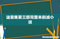 谜案集第三部完整未删减小说