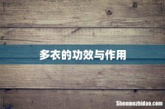 多衣的功效与作用
