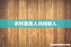 农村居民人均纯收入