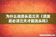 烫发后必须三天才能洗头吗 为什么说烫头丑三天