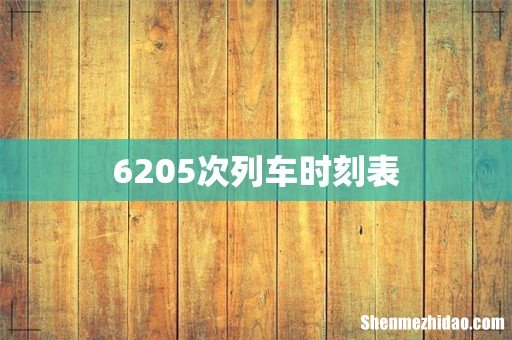 6205次列车时刻表