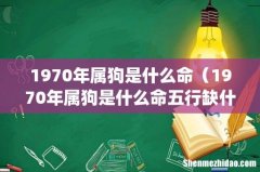1970年属狗是什么命（1970年属狗是什么命五行缺什么)
