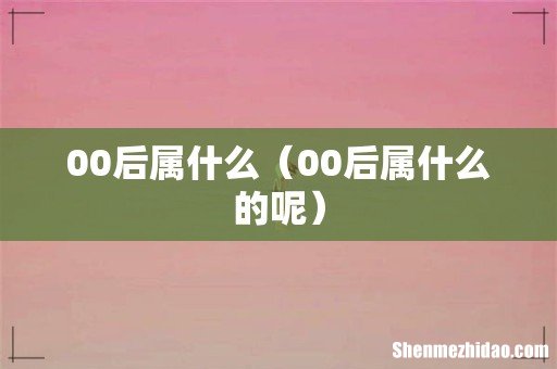 00后属什么的呢 00后属什么