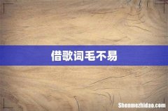 借歌词毛不易
