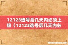12123选号后几天内必须上牌上海 12123选号后几天内必须上牌