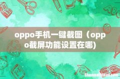 oppo手机一键截图（oppo截屏功能设置在哪)